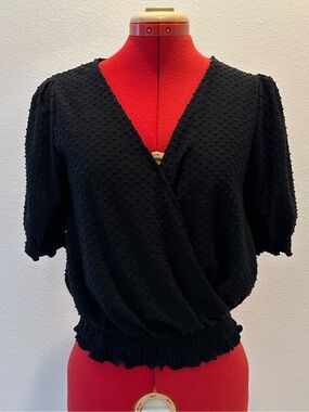 Madewell - Black V-Neck Blouse - Women's Size Extra Small